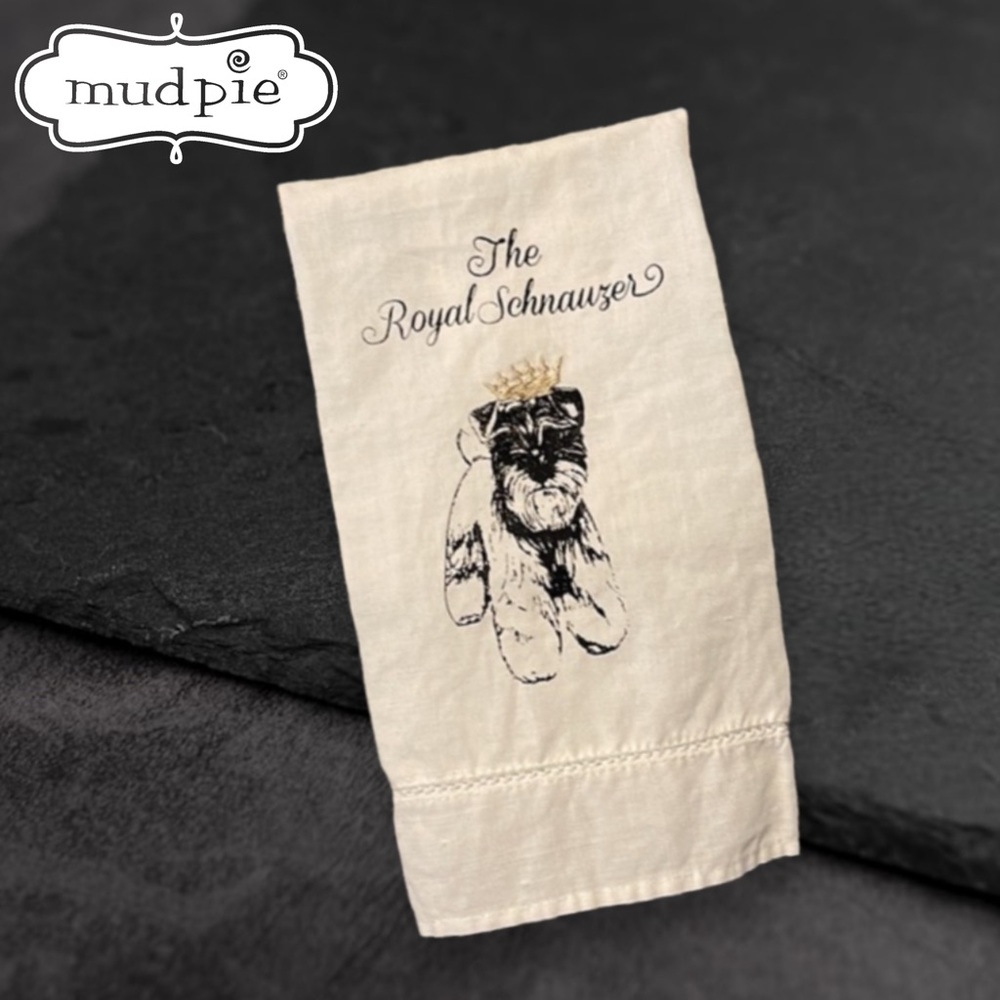 Mud Pie Royal Breeds Linen Towel- Schnauzer